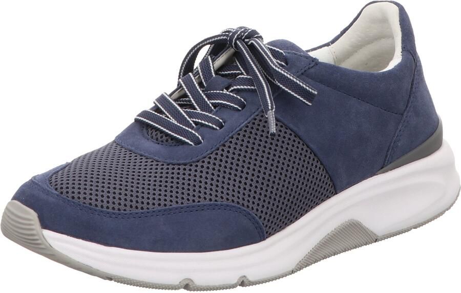 Gabor Rollingsoft Sneakers met sleehak vrijetijdsschoen lage schoen veterschoen logo op de hiel