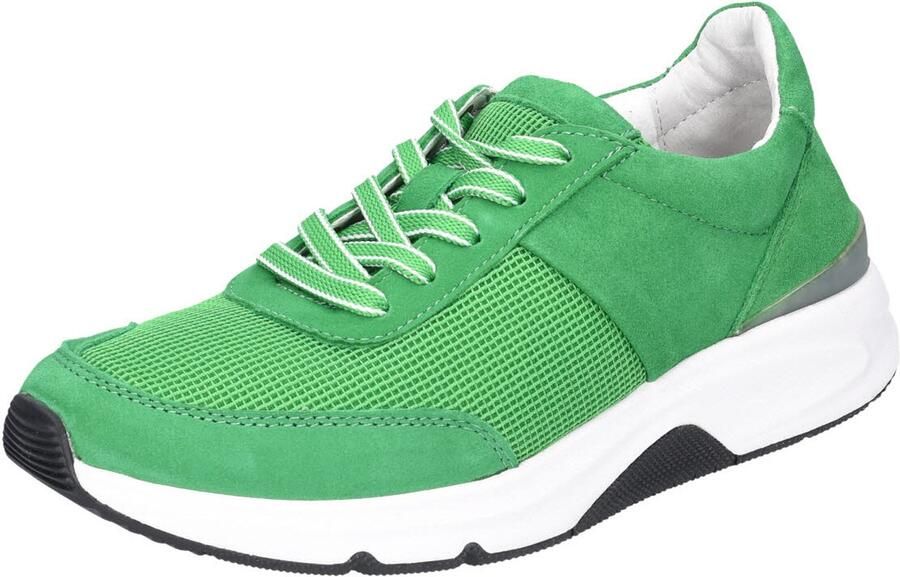 Gabor Rollingsoft Sneakers met sleehak vrijetijdsschoen lage schoen veterschoen met optifit verwisselbare inlegzool