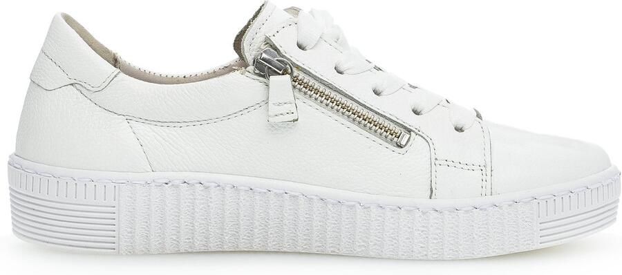 Gabor 83.334.21 Sneaker Wit Vetersluiting Rits Vlakke zool