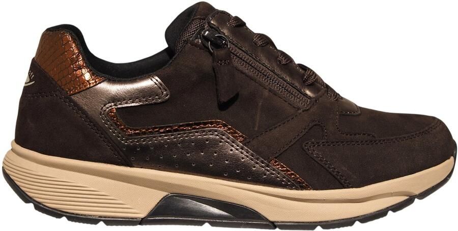 Gabor donkerbruine leren dames sneakers