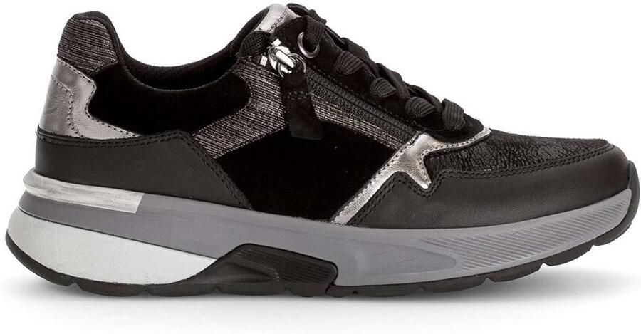 Gabor Rollingsoft Sneakers met sleehak vrijetijdsschoen lage schoen veterschoen contrastafwerkingen