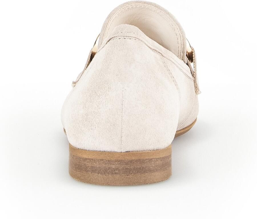 Gabor Beige Suède Mocassins met Kettingdetail Beige Dames