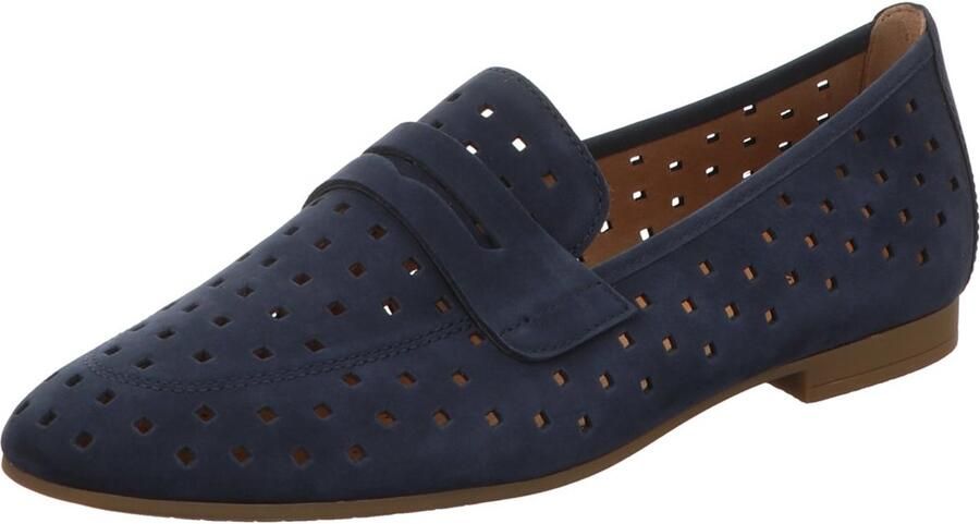 Gabor Blauwe nubuck leren mocassins Blue Dames