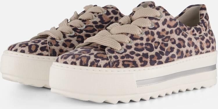 Gabor Plateausneakers Florence vrijetijdsschoen lage schoen veterschoen modieuze leoprint breedte g