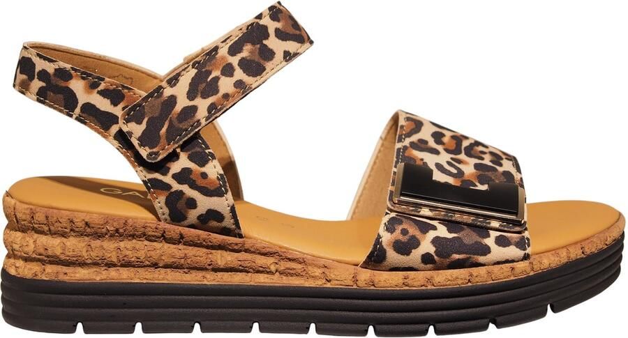 Gabor leren dames sandalen met luipaardprint