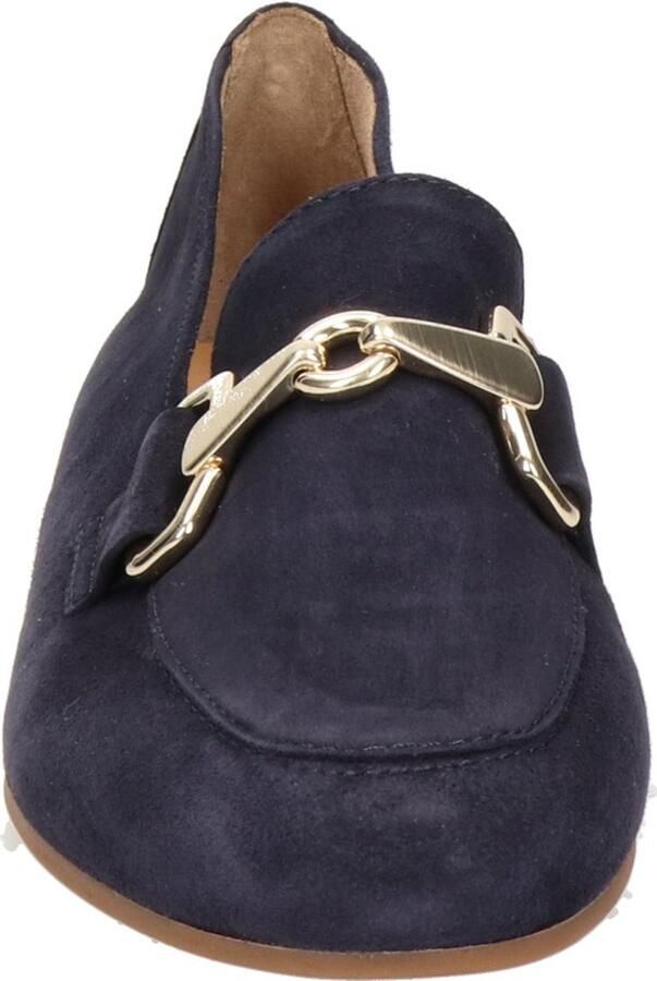 Gabor Elegante blauwe suède loafers met gouden detail Blue Dames - Foto 3