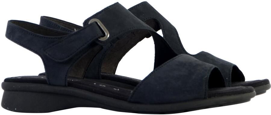 Gabor Marineblauwe Suède Sandalen met Velcrosluiting Blue Dames