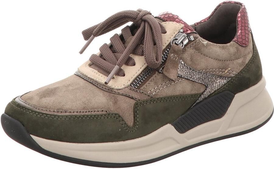 Gabor -Rolling soft-art 76.957 30-sneaker-taupe-combi-dames-veter-rits