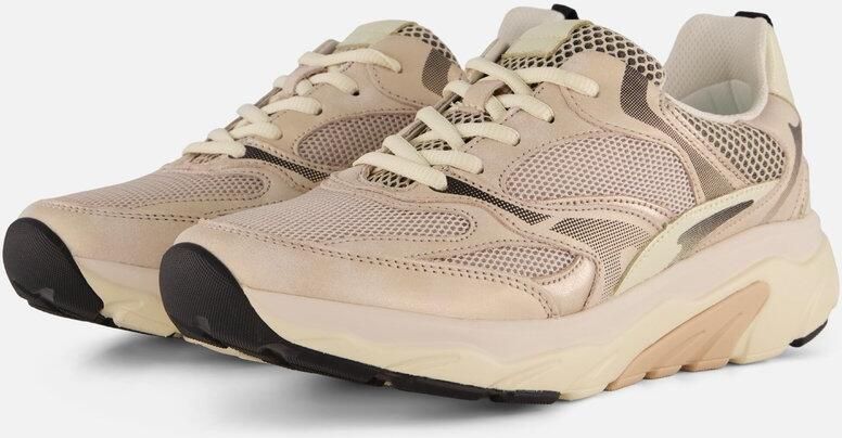 Gabor 86.936.39 Rolling Soft Sneakers Beige Leer en Mesh Dames Breed Beige - Foto 4