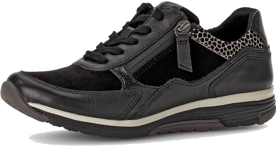 Gabor Rollingsoft Sneakers met sleehak comfortschoen halfhoge schoen veterschoen met logo op de hiel