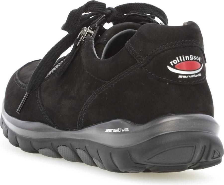 Gabor Rollingsoft Sneakers met sleehak vrijetijdsschoen lage schoen veterschoen met optifit verwisselbare inlegzool
