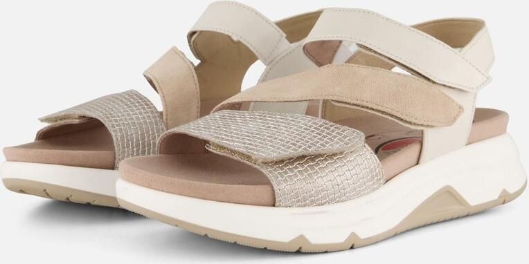 Gabor 86.882.61 Rolling Soft Sandalen Beige Met goud Leer Dames Beige Goud