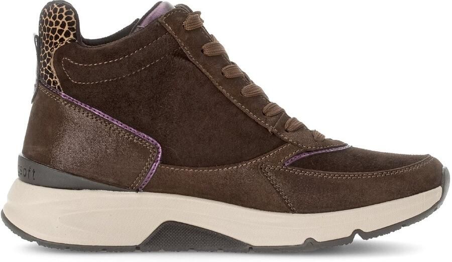 Gabor Rollingsoft Sneakers met sleehak vrijetijdsschoen veterschoen veterschoenen met uitneembare binnenzool