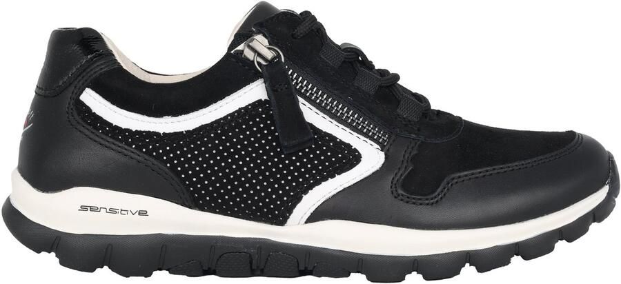 Gabor rollingsoft sensitive 56.964.47 dames rollende wandelsneaker zwart
