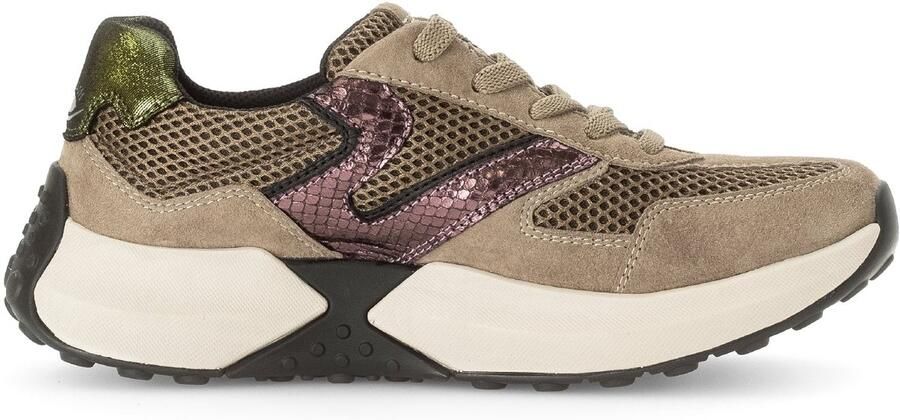 Gabor rollingsoft sensitive 56.996.43 dames rollende wandelsneaker beige