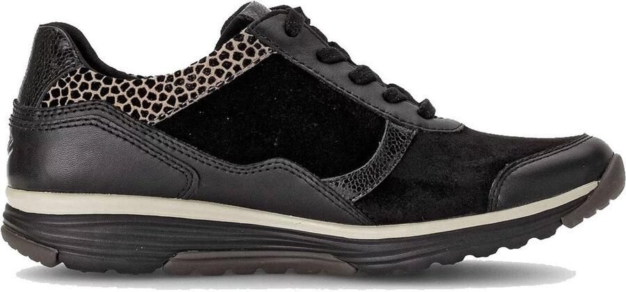 Gabor rollingsoft sensitive 76.977.67 dames rollende wandelsneaker zwart