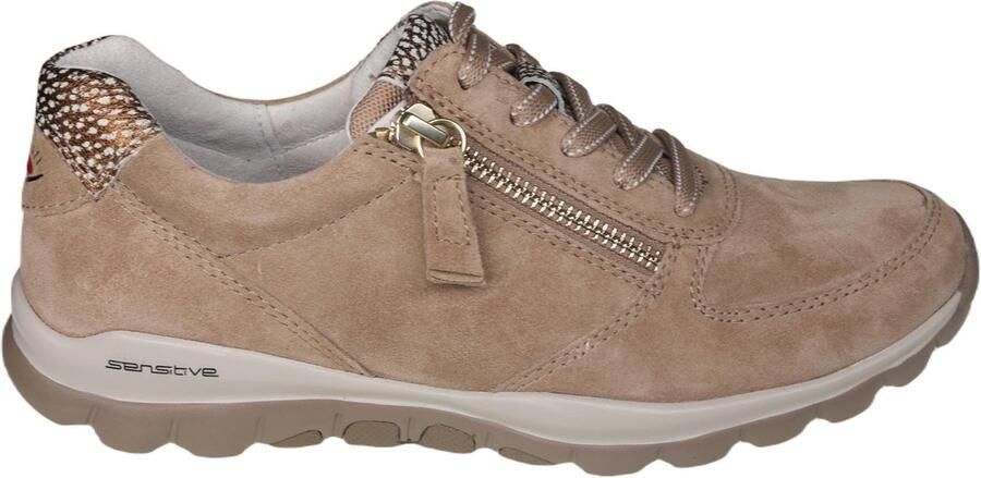 Gabor rollingsoft sensitive 86.968.33 dames rollende wandelsneaker beige