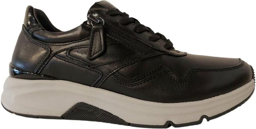 Gabor Rollingsoft Sneakers met sleehak vrijetijdsschoen lage schoen veterschoen logo op de hiel