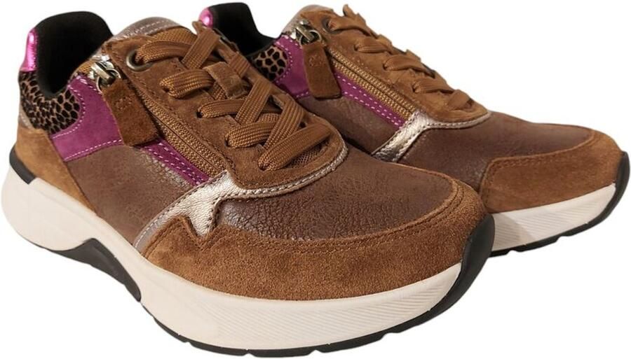 Gabor Rolling Soft Gabor Rollingsoft Sneaker 56.847.63 Cognac Roze Combi - Foto 2
