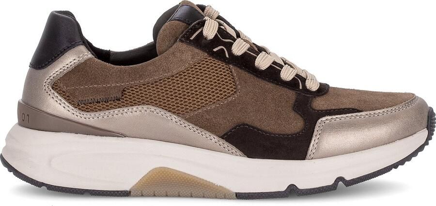 Gabor Rollingsoft Sneaker Bruin Suede Combi