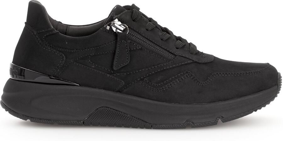 Gabor Rollingsoft Sneakers met sleehak vrijetijdsschoen lage schoen veterschoen logo op de hiel