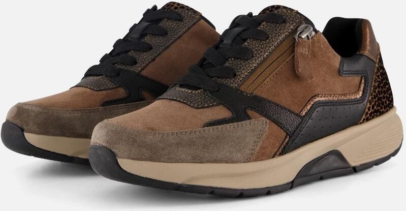 Gabor Rollingsoft Sneakers met sleehak veterschoen halfhoge schoen vrijetijdsschoen met extra ritssluiting