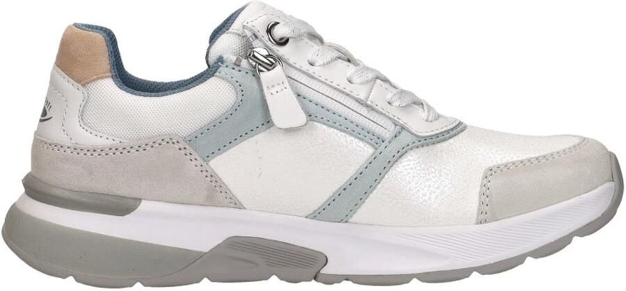 Gabor Rollingsoft Sneakers laag lichtgrijs pastelgroen wit