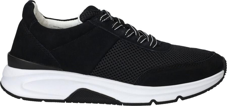 Gabor Rollingsoft Sneakers met sleehak vrijetijdsschoen lage schoen veterschoen logo op de hiel
