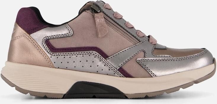 Gabor Rollingsoft Sneakers met sleehak veterschoen halfhoge schoen vrijetijdsschoen met extra ritssluiting