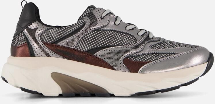 Gabor Rollingsoft Sneakers zilver Textiel Dames