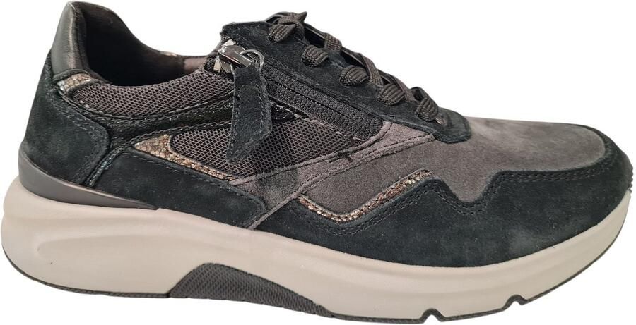 Gabor Rollingsoft Sneakers zwart Suede Dames