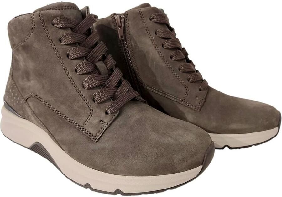 Gabor Rollingsoft Hoge veterschoenen sleehak comfortabele boots met geprofileerde rubberen loopzool