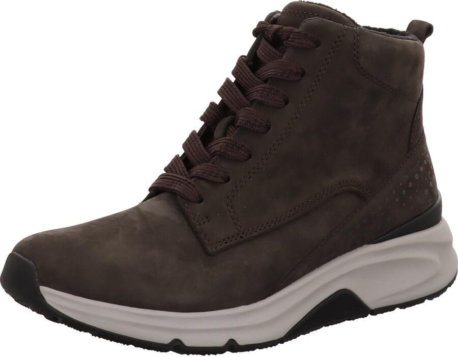 Gabor Rollingsoft Hoge veterschoenen sleehak comfortabele boots met geprofileerde rubberen loopzool