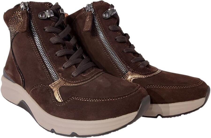 Gabor Rollingsoft Veterboot 76.888.41 Chocolate Donkerbruin Suède