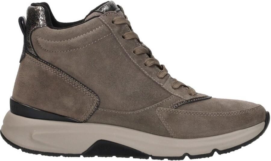 Gabor Rollingsoft Veterschoenen Hoog taupe