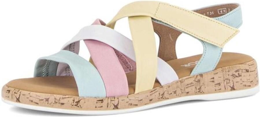 Gabor Sandaal 82.736.23 Nappa Nava Glacier Geel Roze Blauw Combi