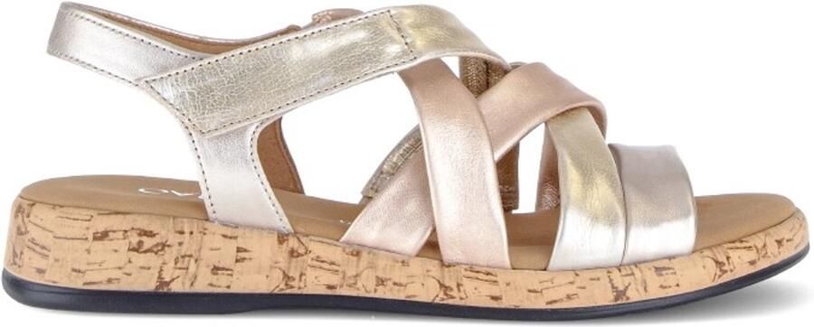 Gabor Sandaal 82.736.82 Puder Plat Roze Goud Metallic Combi