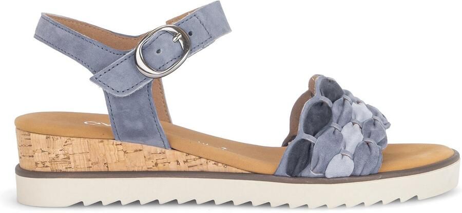 Gabor Sandaal Jeans Blauw Nubuck Combi Vlecht