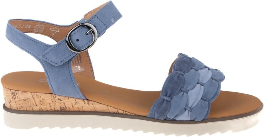 Gabor Sandaal Jeans Blauw Nubuck Combi Vlecht