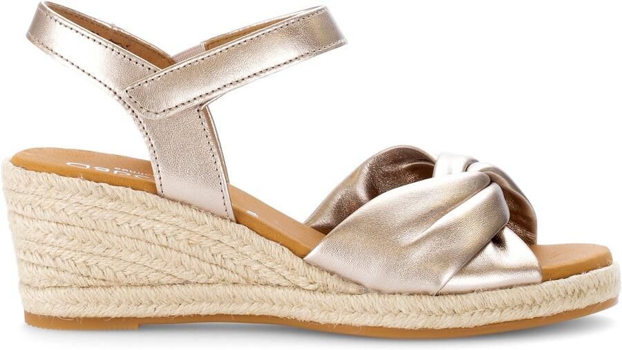 Gabor Sandaal Sleehak Touwzool Goud Leer