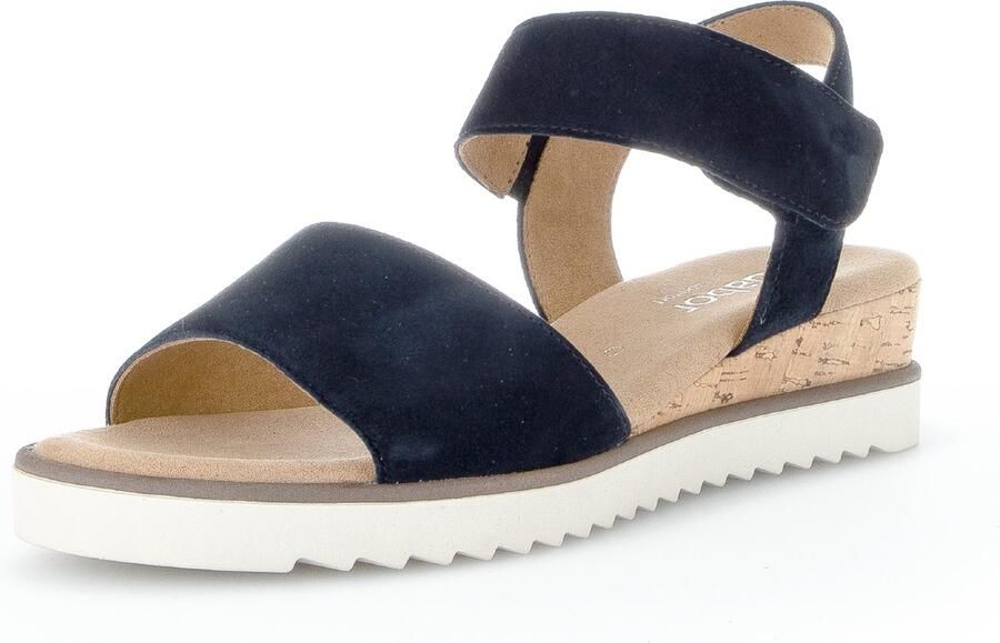 Gabor Sandaal Zwart Suede Kurk Sleehak - Foto 2