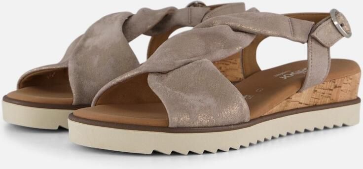 Gabor Sleehaksandaaltjes Genua zomerschoen sandaal sleehak met metallic-effect - Foto 3