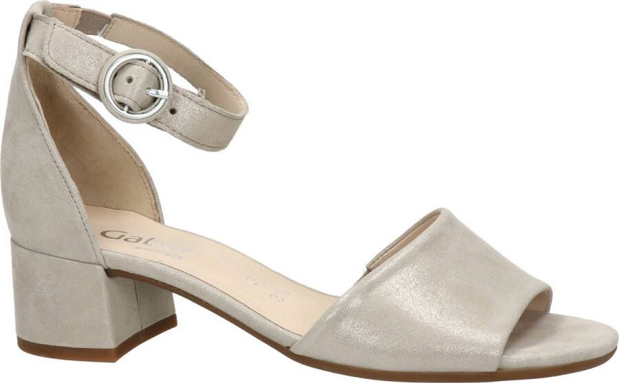 Gabor Sandalen Dames Damesschoenen Suède Blokhak hoogte 4 cm 22.902 glitter Beige - Foto 6