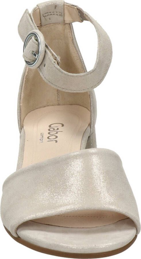 Gabor Sandalen Dames Damesschoenen Suède Blokhak hoogte 4 cm 22.902 glitter Beige - Foto 15