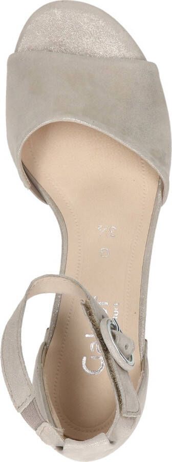 Gabor Sandalen Dames Damesschoenen Suède Blokhak hoogte 4 cm 22.902 glitter Beige - Foto 18