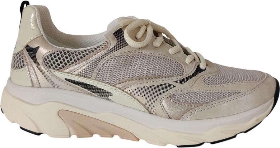 Gabor 86.936.39 Rolling Soft Sneakers Beige Leer en Mesh Dames Breed Beige - Foto 3