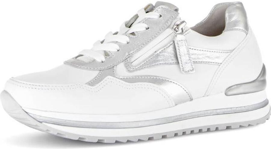 Gabor sneaker art. 86.524 51 leer wit-zilver H leest dames