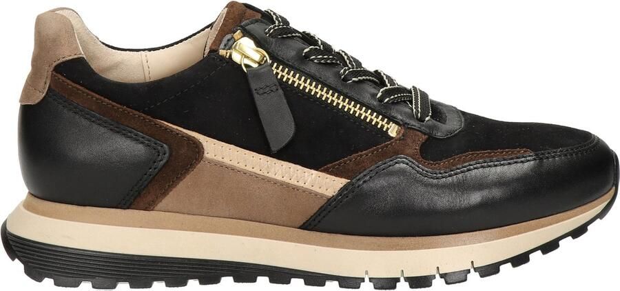Gabor Stijlvolle Sneakers met Samt Foulard Perl Zwart Dames