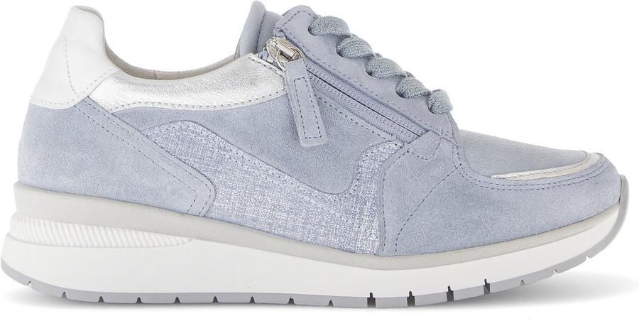 Gabor Sneaker Licht Blauw Veter Rits Wijdte K