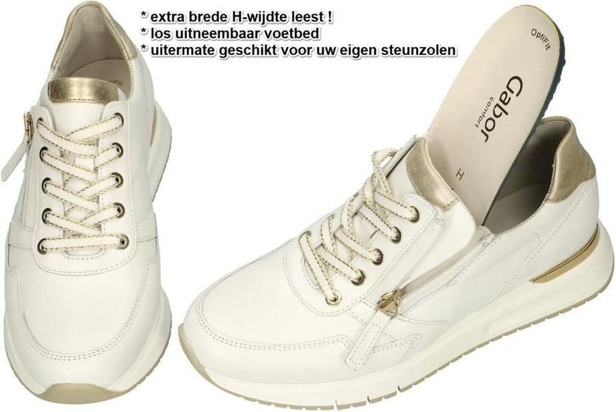 GABOR Lage Sneakers Dames 448.1 Maat: 40 Materiaal: Leer Kleur: Wit - Foto 9